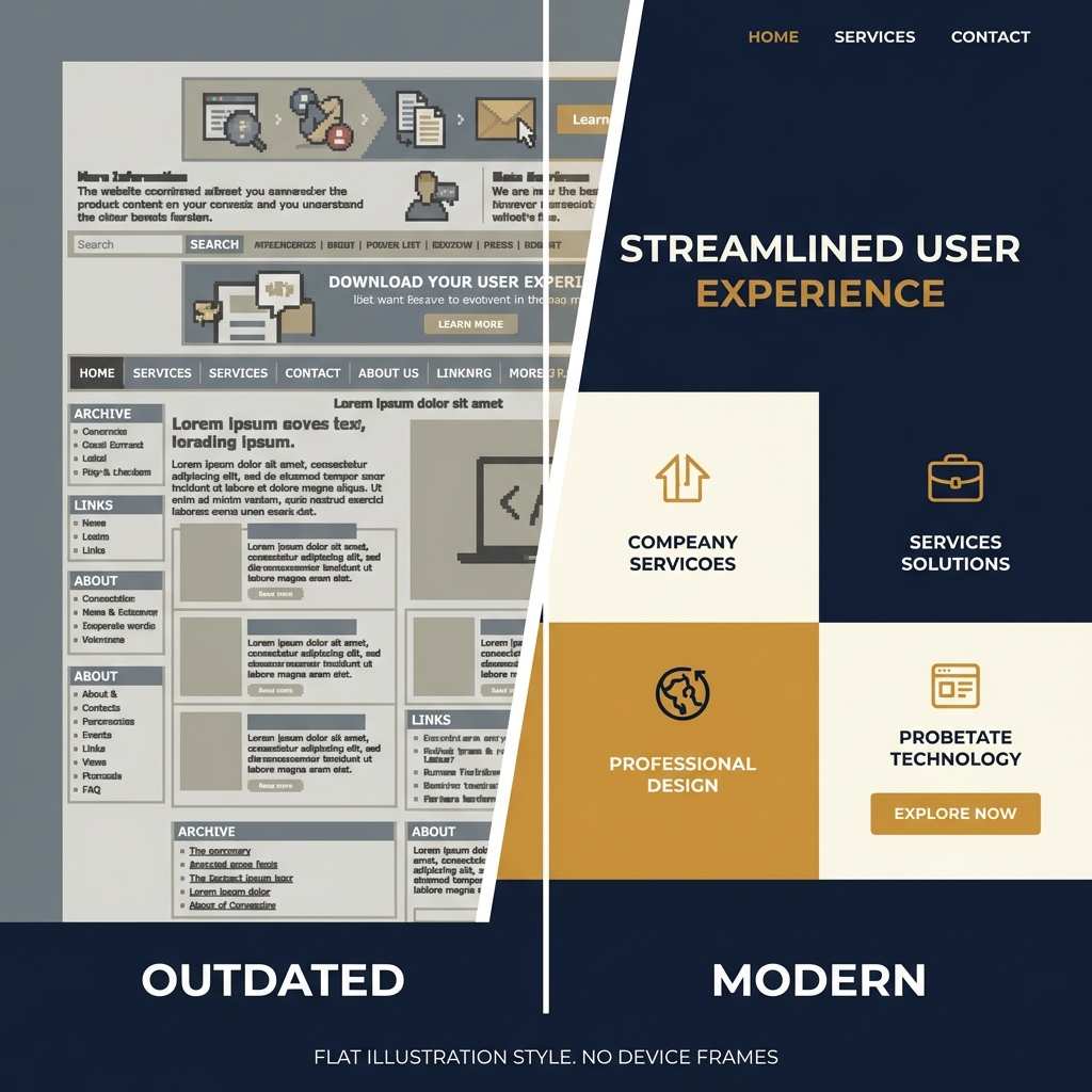 Before and after website comparison