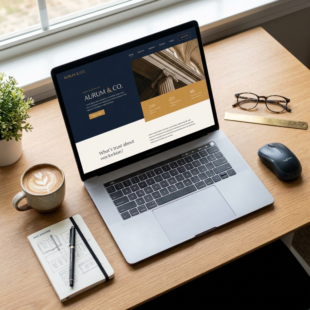 Professional web design workspace